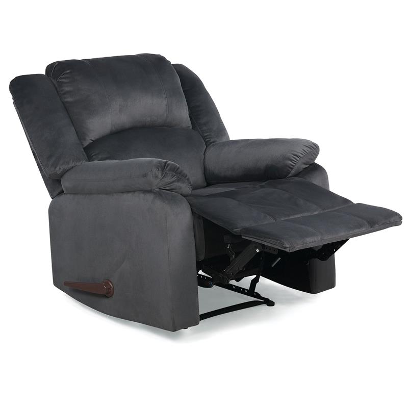 Relax A Lounger Phillip Recliner in Dark Gray Fabric Upholstery