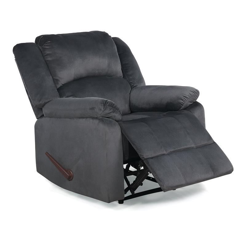 Relax A Lounger Phillip Recliner in Dark Gray Fabric Upholstery