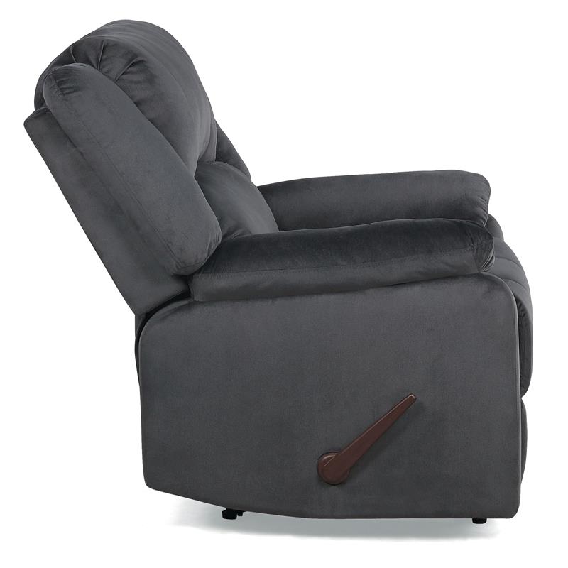 Relax A Lounger Phillip Recliner in Dark Gray Fabric Upholstery