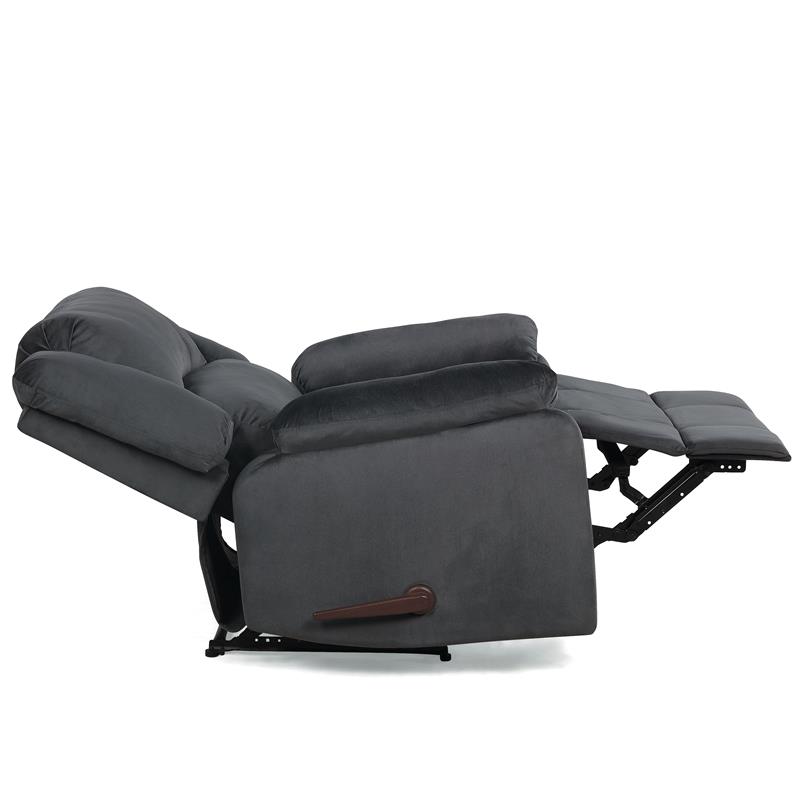 Relax A Lounger Phillip Recliner in Dark Gray Fabric Upholstery