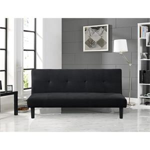 serta ellison convertible sofa in black fabric upholstery