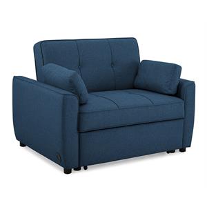 serta carrie convertible chair in navy blue fabric upholstery