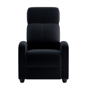 relax-a-lounger alder manual recliner in black fabric upholstery