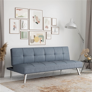 serta carson convertible sofa in light gray fabric upholstery