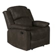 Relax A Lounger Dorian Recliner in Dark Brown Faux Leather Upholstery