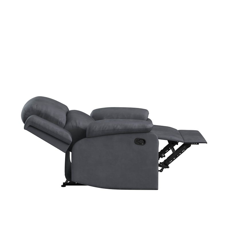 Relax A Lounger Dorian Standard Recliner in Gray Fabric Upholstery