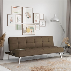 serta connor convertible sofa in brown fabric upholstery with power