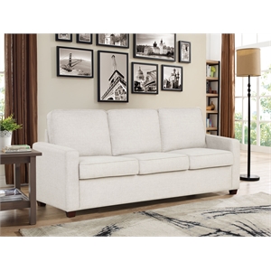 lifestyle solutions conway sofa with pull out bed in cream fabric upholstery