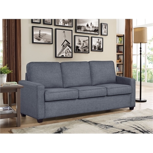 lifestyle solutions conway sofa with pull out bed in gray fabric upholstery