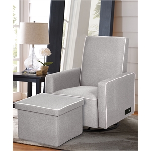 relax a lounger raynor chair with ottoman in beige fabric upholstery