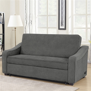 Serta Mariland Convertible Sleeper Sofa in Gray Fabric Upholstery
