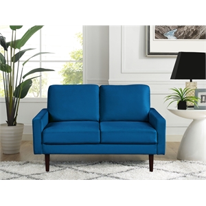 lifestyle solutions michigan loveseat in navy blue fabric upholstery