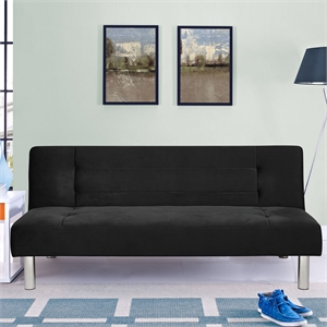 serta nielson convertible sleeper sofa in black fabric upholstery