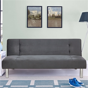 serta nielson convertible sleeper sofa in gray fabric upholstery
