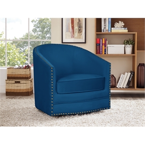 lifestyle solutions oshana swivel tub chair in navy blue fabric upholstery