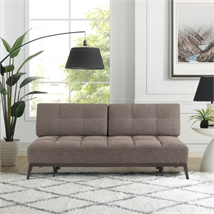 relax a lounger selena convertible sofa in brown fabric upholstery