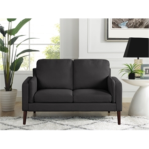 lifestyle solutions nathan loveseat in black fabric upholstery