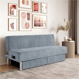 serta norway convertible sleeper sofa in gray fabric upholstery