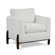 Lifestyle Solutions Victor Accent Chair in Cream Fabric and Brown Legs