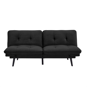serta foreman convertible sofa in black fabric upholstery
