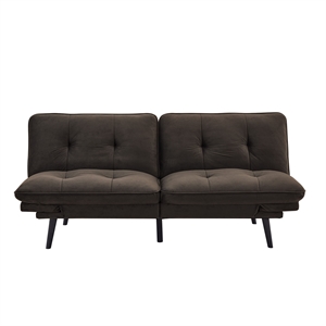 serta foreman convertible sofa in coffee brown fabric upholstery
