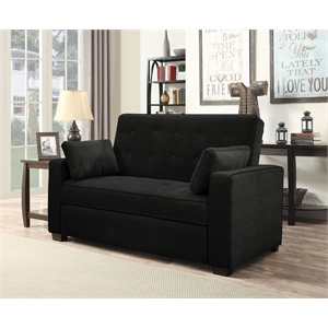 serta monroe contemporary convertible sofa in black fabric upholstery