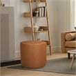Lifestyle Solutions Monet Ottoman in Caramel Faux Leather Upholstery