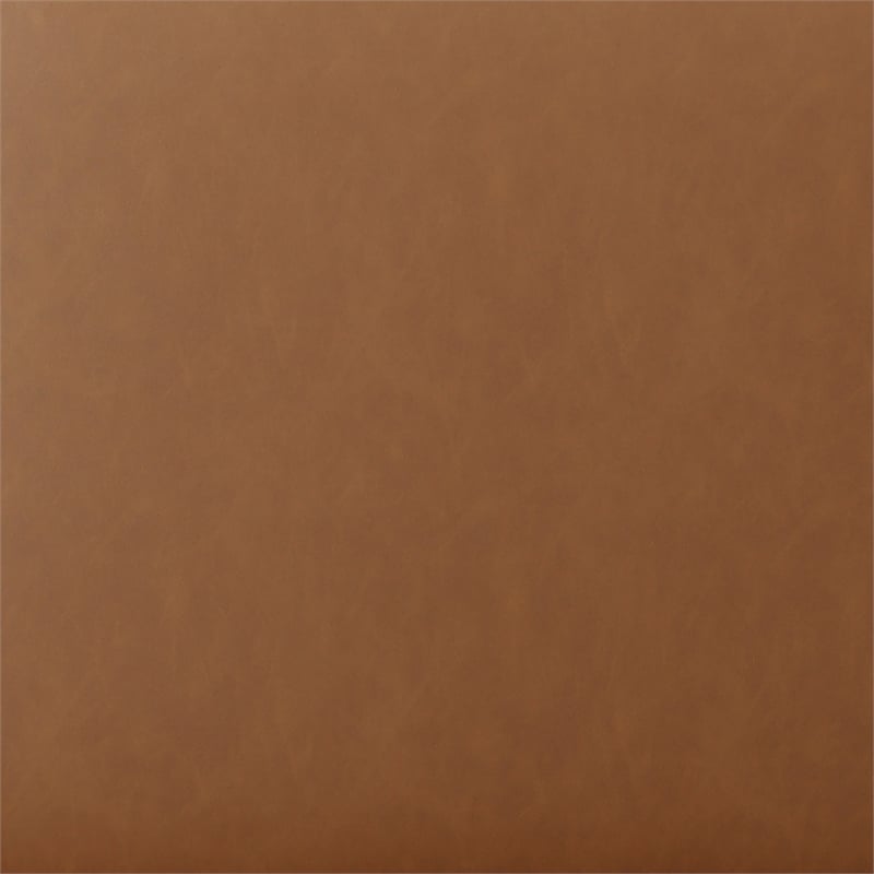 Lifestyle Solutions Monet Ottoman in Caramel Faux Leather Upholstery