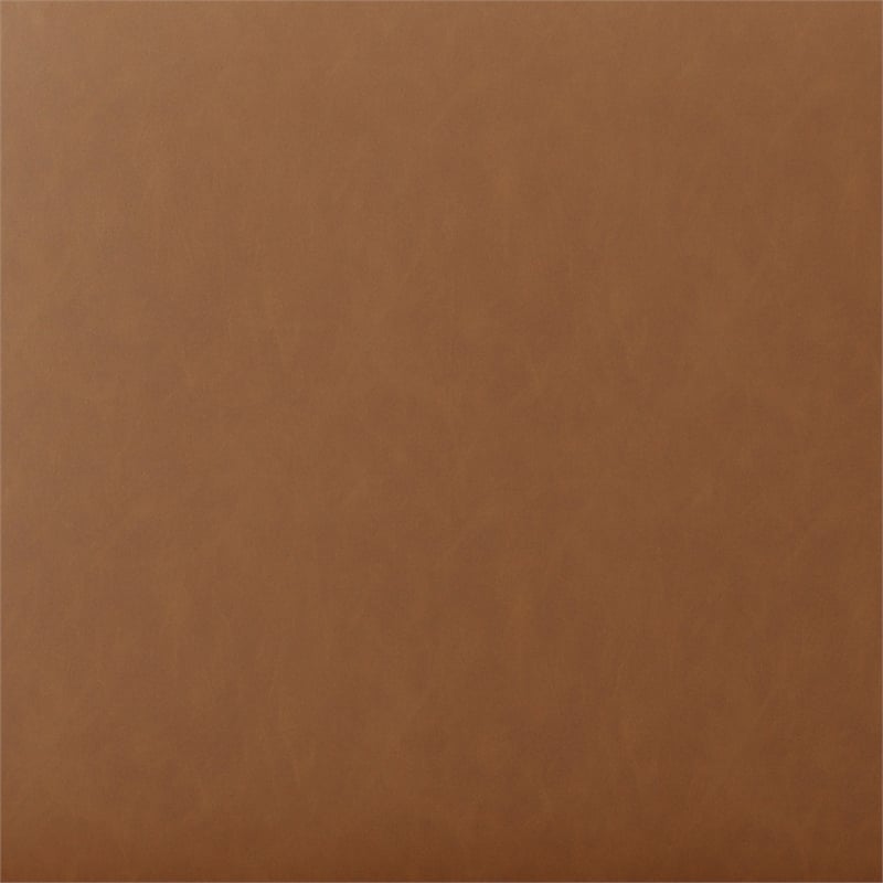 Lifestyle Solutions Vienna Ottoman in Caramel Faux Leather Upholstery