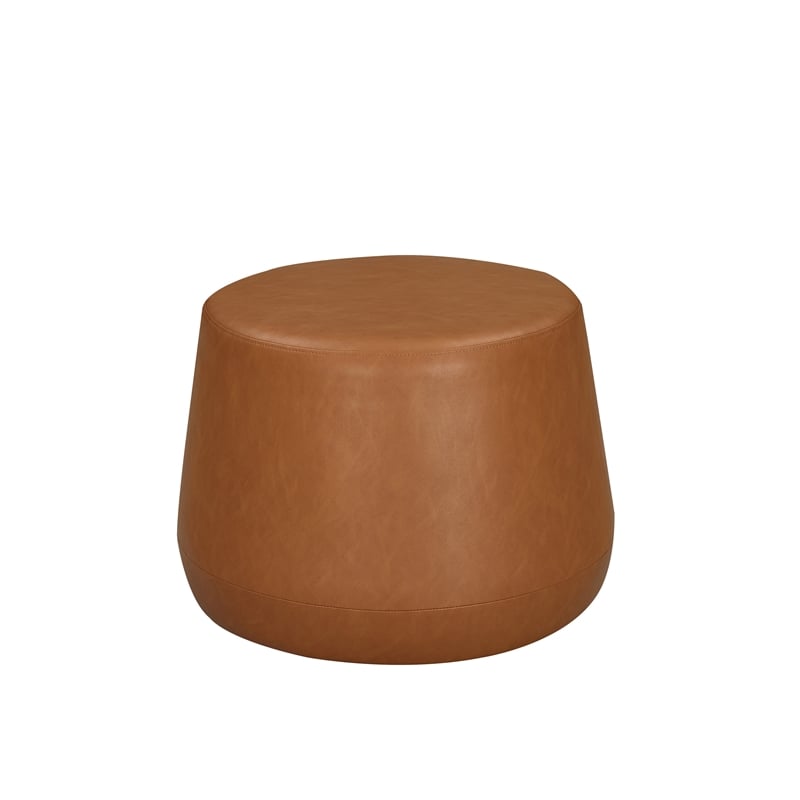 Lifestyle Solutions Lisse Ottoman in Caramel Faux Leather Upholstery
