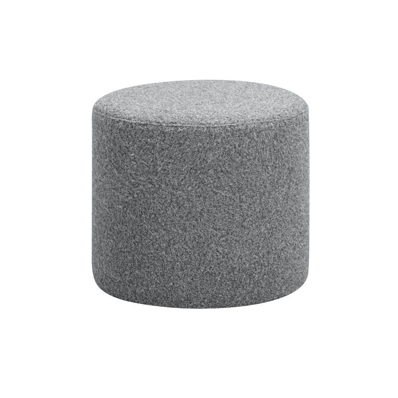 Lifestyle Solutions Monet Ottoman in Gray Fabric Upholstery