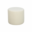 Lifestyle Solutions Monet Ottoman in White Fabric Upholstery