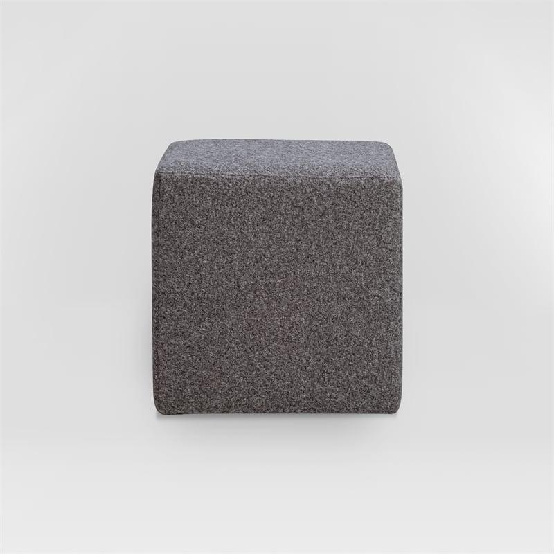 Lifestyle Solutions Vienna Ottoman in Gray Fabric Upholstery