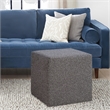 Lifestyle Solutions Vienna Ottoman in Gray Fabric Upholstery