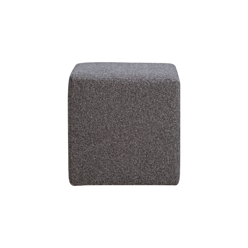 Lifestyle Solutions Vienna Ottoman in Gray Fabric Upholstery