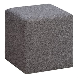 Lifestyle Solutions Vienna Ottoman in Gray Fabric Upholstery