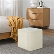 Lifestyle Solutions Vienna Ottoman in White Fabric Upholstery