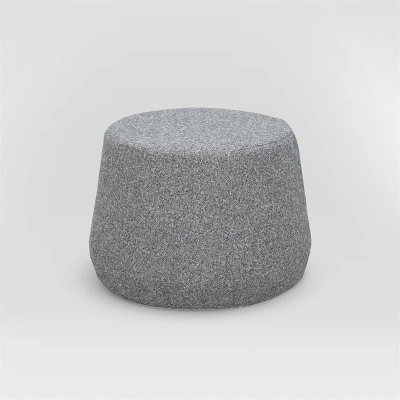 Lifestyle Solutions Lisse Ottoman in Gray Fabric Upholstery
