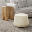 Lifestyle Solutions Lisse Ottoman in White Fabric Upholstery