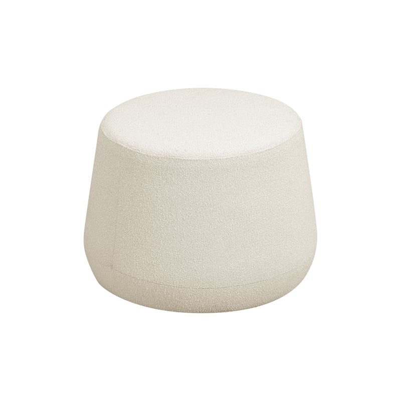Lifestyle Solutions Lisse Ottoman in White Fabric Upholstery