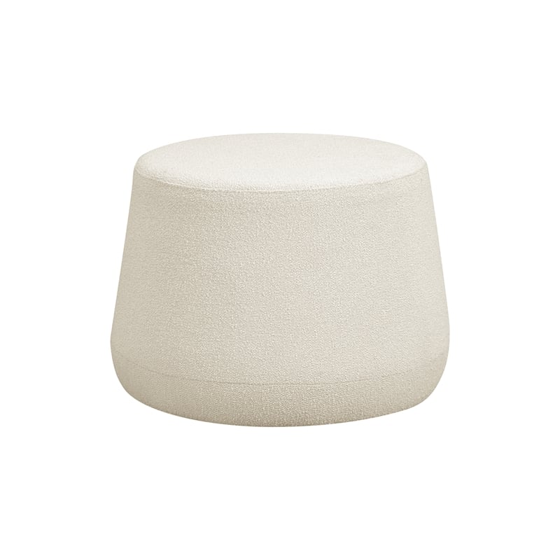 Lifestyle Solutions Lisse Ottoman in White Fabric Upholstery