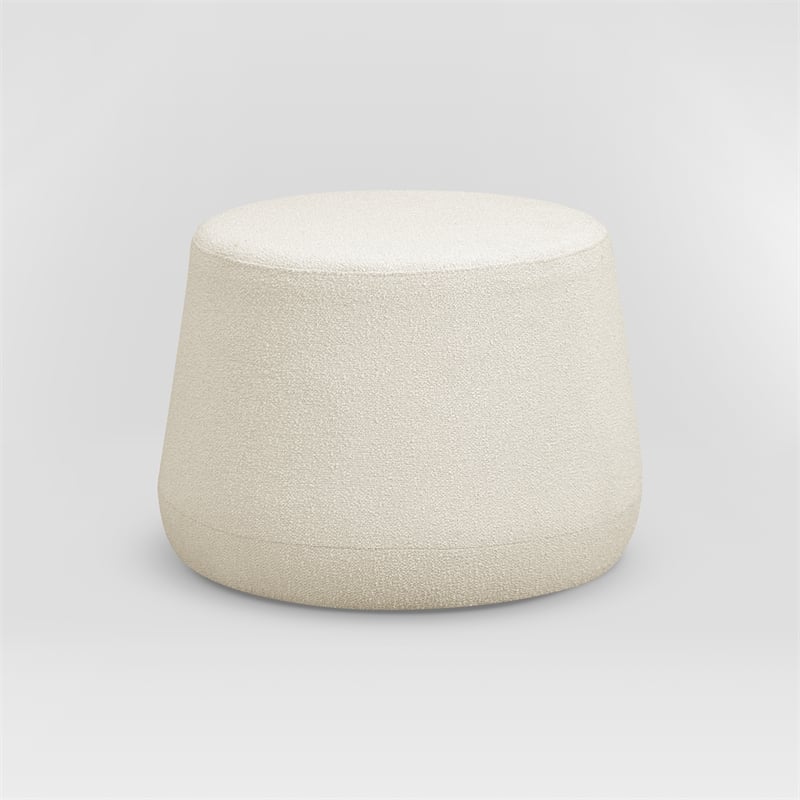 Lifestyle Solutions Lisse Ottoman in White Fabric Upholstery