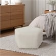 Lifestyle Solutions Gardner Ottoman in White Fabric Upholstery