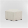 Lifestyle Solutions Gardner Ottoman in White Fabric Upholstery