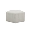 Lifestyle Solutions Gardner Ottoman in White Fabric Upholstery