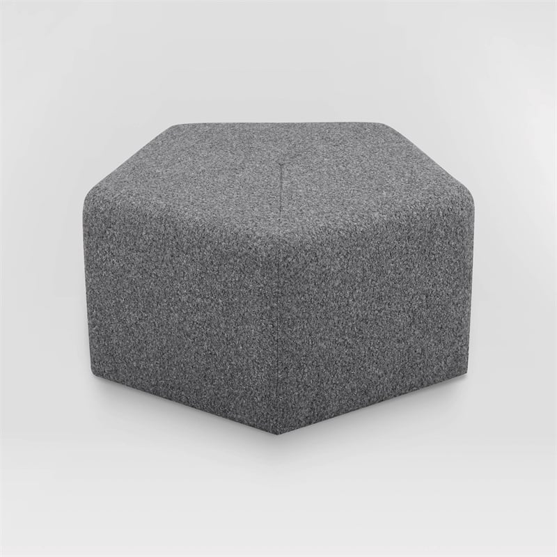 Lifestyle Solutions Gardner Ottoman in Gray Fabric Upholstery