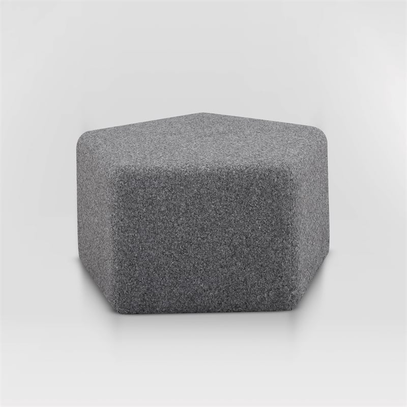 Lifestyle Solutions Gardner Ottoman in Gray Fabric Upholstery