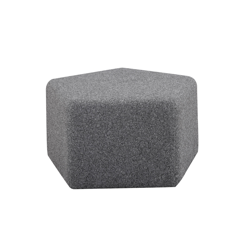 Lifestyle Solutions Gardner Ottoman in Gray Fabric Upholstery