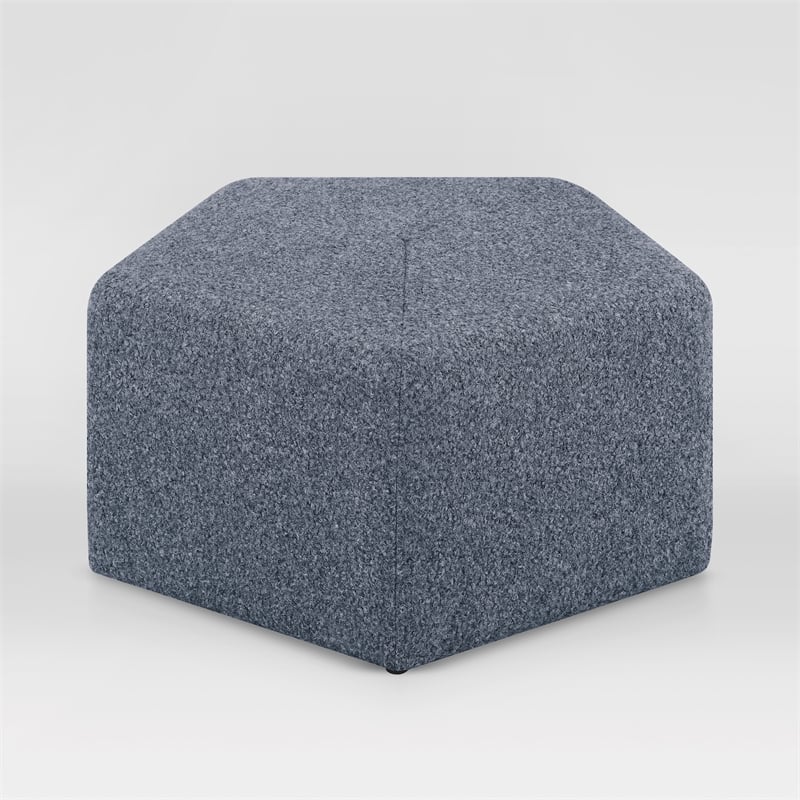 Lifestyle Solutions Gardner Ottoman in Blue Fabric Upholstery