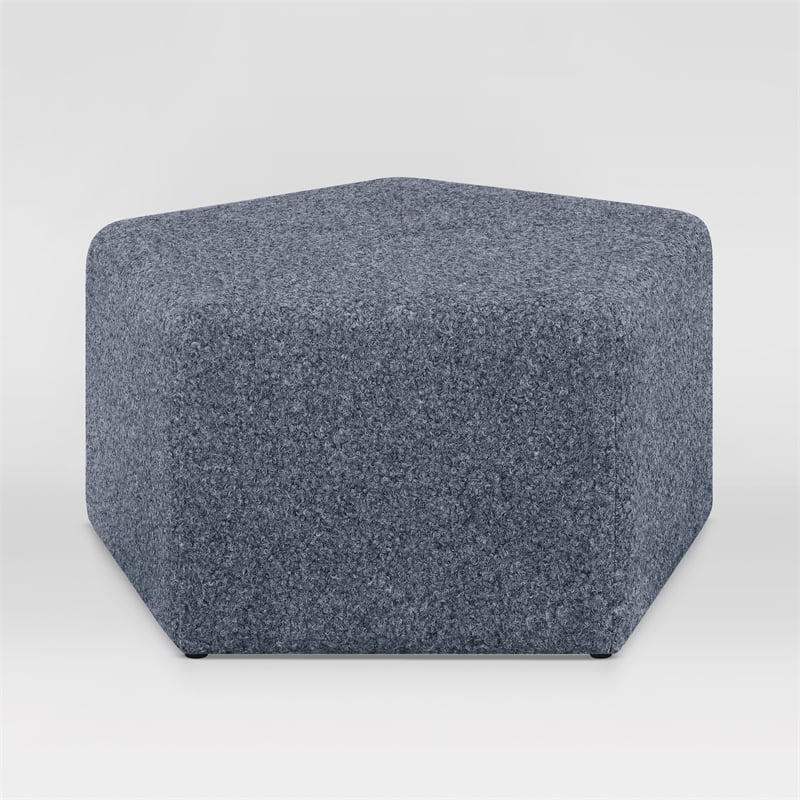 Lifestyle Solutions Gardner Ottoman in Blue Fabric Upholstery